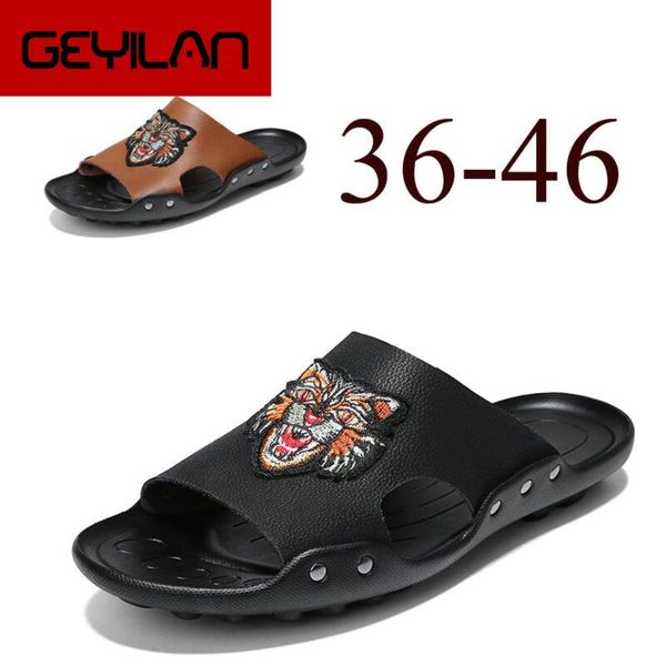 slippers men soft sole beach shoes non-slip bathroom casual genuine leather large size 0087, Black
slippers men soft sole beach shoes non-slip bathroom casual genuine leather large size 0087, Black