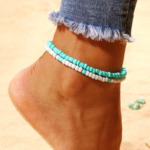 anklets for women fashion double layer beaded sandle barefoot ankle bracelets boho beach leg chain foot jewelry 2021, Red;blue
anklets for women fashion double layer beaded sandle barefoot ankle bracelets boho beach leg chain foot jewelry 2021, Red;blue