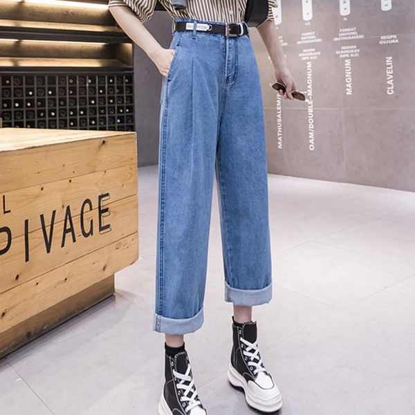 women's pants & capris autumn and winter fashion casual vintage solid color loose plus size clothing high waist straight jeans women, Black;white
women's pants & capris autumn and winter fashion casual vintage solid color loose plus size clothing high waist straight jeans women, Black;white
