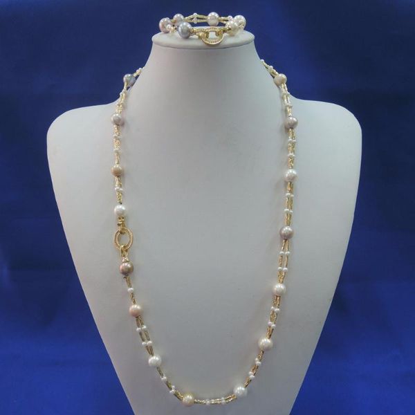 100% nature freshwater pearl necklace ,90 cm necklace=70 necklace+20 bracelet chains, Silver
100% nature freshwater pearl necklace ,90 cm necklace=70 necklace+20 bracelet chains, Silver