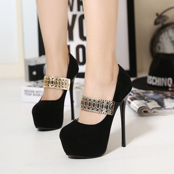 europe and the united states high heels metal beaded waterproof platform fashion women's heel sandals. dress shoes, Black
europe and the united states high heels metal beaded waterproof platform fashion women's heel sandals. dress shoes, Black