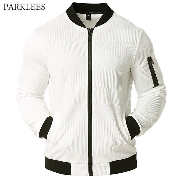 men's jackets white striped bomber jacket men stand collar mens baseball coats casual slim fit zipper outdoor streetwear basic, Black;brown
men's jackets white striped bomber jacket men stand collar mens baseball coats casual slim fit zipper outdoor streetwear basic, Black;brown