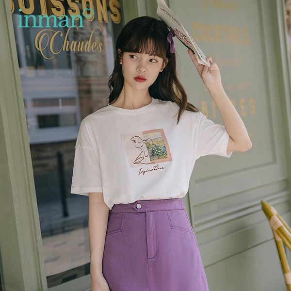 women's t-shirt inman minimal pattern basic causal style girl comfortable aesthetic cotton desgin short sleeve summer tees for lady, White
women's t-shirt inman minimal pattern basic causal style girl comfortable aesthetic cotton desgin short sleeve summer tees for lady, White