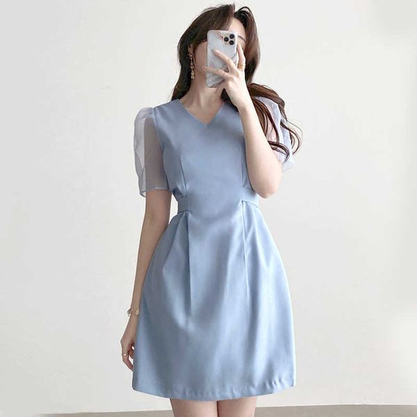 elegant retro v-neck back bow lace up waist patchwork organza dress women mini puff short sleeve vestido feminino fresh 210610, Black;gray
elegant retro v-neck back bow lace up waist patchwork organza dress women mini puff short sleeve vestido feminino fresh 210610, Black;gray