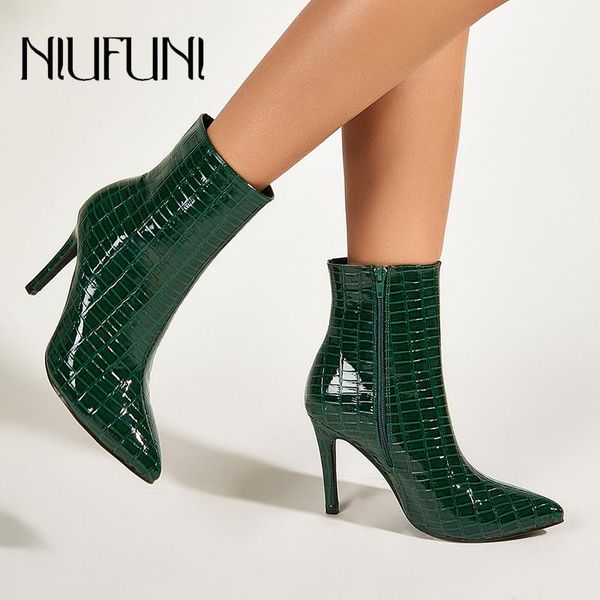 pointed toe ankle boots women fashion snake print zipper stiletto model high heels winter shoes botas mujer plus size 42, Black
pointed toe ankle boots women fashion snake print zipper stiletto model high heels winter shoes botas mujer plus size 42, Black