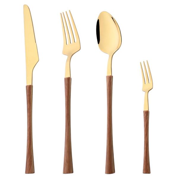 dinnerware sets 4pcs imitation wood handle cutlery set stainless steel tableware gold knife cake fork spoons kitchen silverware
dinnerware sets 4pcs imitation wood handle cutlery set stainless steel tableware gold knife cake fork spoons kitchen silverware