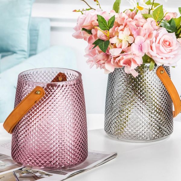 nordic glass vase table with leather handle scandinavian home deskdecoration floral storage jar flower container vases
nordic glass vase table with leather handle scandinavian home deskdecoration floral storage jar flower container vases