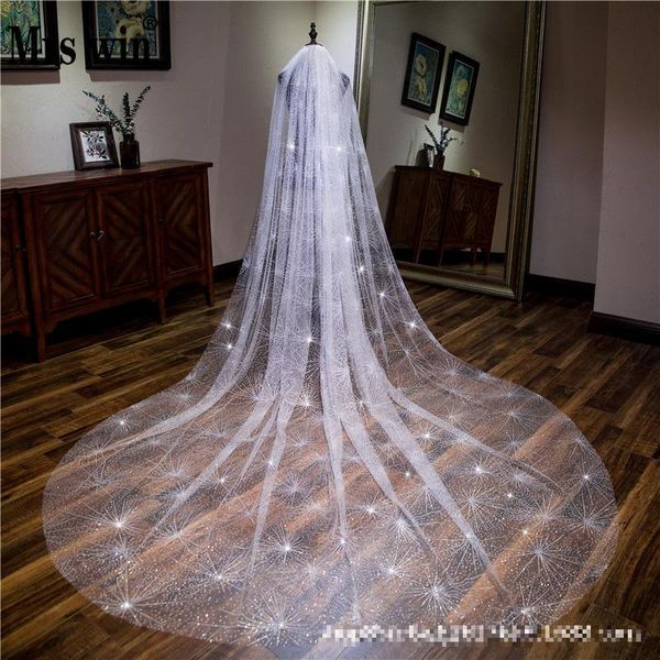 bridal veils veil with comb white spray glitter 3.5m super long bride wedding one layer cut edge voile mariage court c, Black
bridal veils veil with comb white spray glitter 3.5m super long bride wedding one layer cut edge voile mariage court c, Black