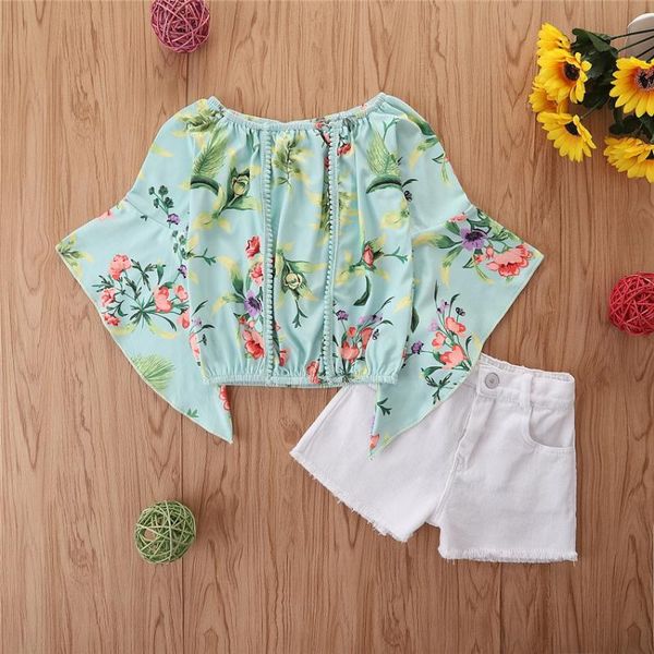cotton girls clothing sets summer flare sleeve two piece+cowboy shorts fashion clothes suit casual outfits 2-6 t, White
cotton girls clothing sets summer flare sleeve two piece+cowboy shorts fashion clothes suit casual outfits 2-6 t, White