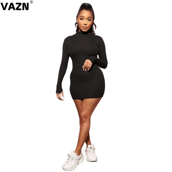 casual dresses vazn 2021 high neck solid bodycon fashion full sleeve dress holiday shinny young lady, Black;gray
casual dresses vazn 2021 high neck solid bodycon fashion full sleeve dress holiday shinny young lady, Black;gray