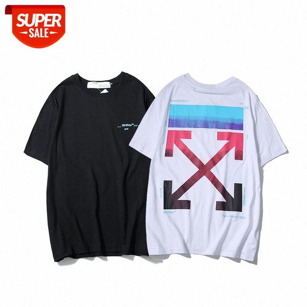 gradient rendering tide brand arrow off rainbow white short-sleeved t-shirt men and women bottoming shirt #wj87, White;black
gradient rendering tide brand arrow off rainbow white short-sleeved t-shirt men and women bottoming shirt #wj87, White;black