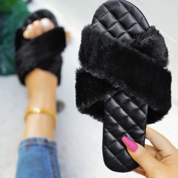 slippers 2021 cross-help plush female autumn and winter flat simple comfortable one-word plus size, Black
slippers 2021 cross-help plush female autumn and winter flat simple comfortable one-word plus size, Black