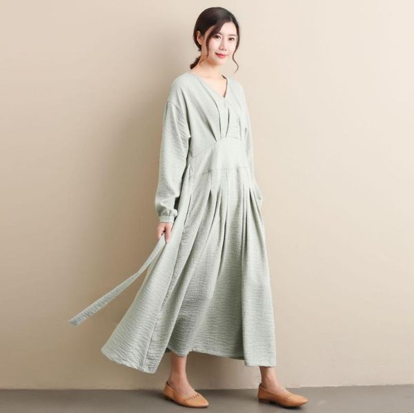 casual dresses 2021 autumn belt dress chinese style female retro literature pure color collect the waist d115, Black;gray
casual dresses 2021 autumn belt dress chinese style female retro literature pure color collect the waist d115, Black;gray