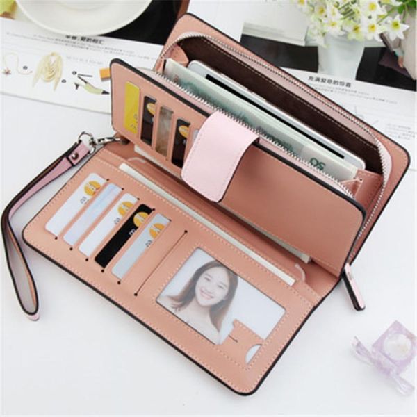 wallets women wallet female long pu leather purse zipper buckle handbag for coin phone card holders clutch 012, Red;black
wallets women wallet female long pu leather purse zipper buckle handbag for coin phone card holders clutch 012, Red;black