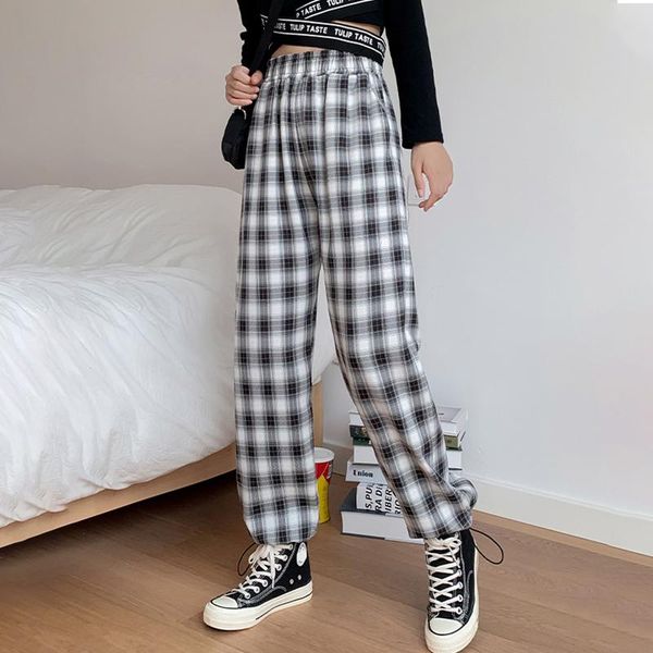 women's pants & capris women vintage plaid 2021 autumn high waist sweatpants jogger clothes loose straight wide leg harem casual street, Black;white
women's pants & capris women vintage plaid 2021 autumn high waist sweatpants jogger clothes loose straight wide leg harem casual street, Black;white
