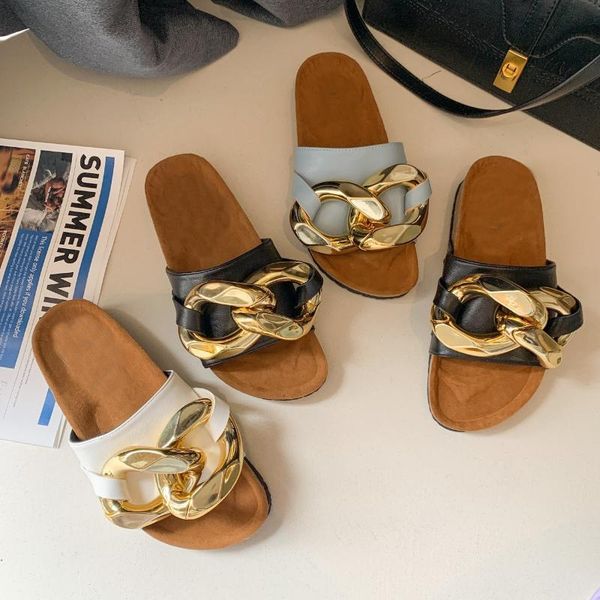 plus size 35-44 metal chain cork slippers women sandals flip flops thick soled slides summer beach shoes woman pantufa 2021, Black
plus size 35-44 metal chain cork slippers women sandals flip flops thick soled slides summer beach shoes woman pantufa 2021, Black