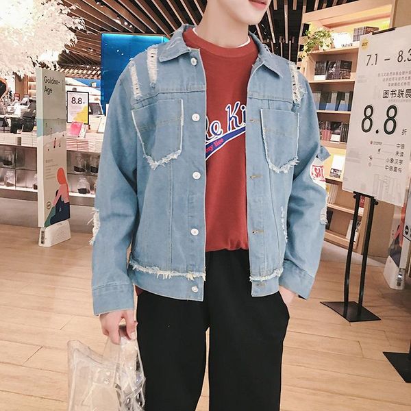 men's jackets frayed men denim broken hole hip hop cowboy coat korean loose fashion patch cloth designs outerwear, Black;brown
men's jackets frayed men denim broken hole hip hop cowboy coat korean loose fashion patch cloth designs outerwear, Black;brown