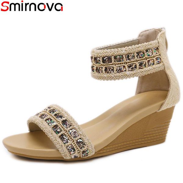 smirnova 2021 shoes woman bling high heels sandals women casual wedges bohemia style big size 35-42, Black
smirnova 2021 shoes woman bling high heels sandals women casual wedges bohemia style big size 35-42, Black