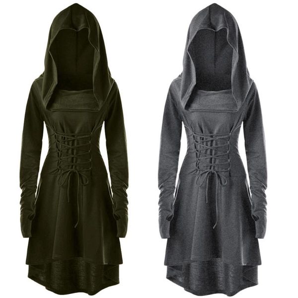 casual dresses women costumes lace up hooded vintage pullover high low bandage long dress cloakfashion fashion girls woman aut, Black;gray
casual dresses women costumes lace up hooded vintage pullover high low bandage long dress cloakfashion fashion girls woman aut, Black;gray