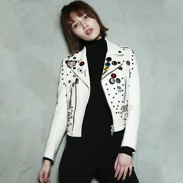 women's leather & faux high fashion brand white genuine jacket women short rivet biker 2021 spring natural sheepskin black coat
women's leather & faux high fashion brand white genuine jacket women short rivet biker 2021 spring natural sheepskin black coat