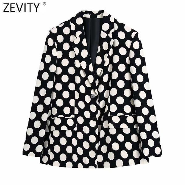 zevity women vintage polka dots print blazer coat long sleeve notched collar female outerwear chic suits veste ct750 210930, White;black
zevity women vintage polka dots print blazer coat long sleeve notched collar female outerwear chic suits veste ct750 210930, White;black