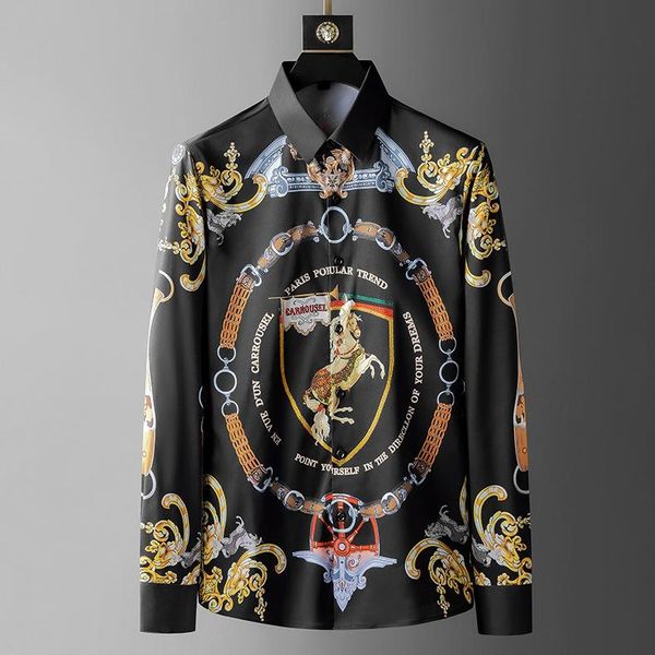 men's casual shirts 2021 mens long sleeve print shirt brand designer england style breathable man clothing chemise homme, White;black
men's casual shirts 2021 mens long sleeve print shirt brand designer england style breathable man clothing chemise homme, White;black