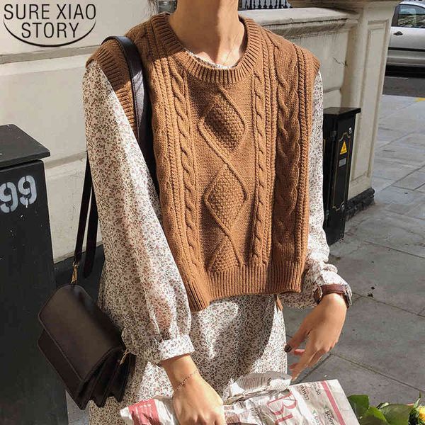 pullover autumn winter short knitted women sweaters o-neck vest sleeveless oversize sweater casual 10975 210417, White;black
pullover autumn winter short knitted women sweaters o-neck vest sleeveless oversize sweater casual 10975 210417, White;black