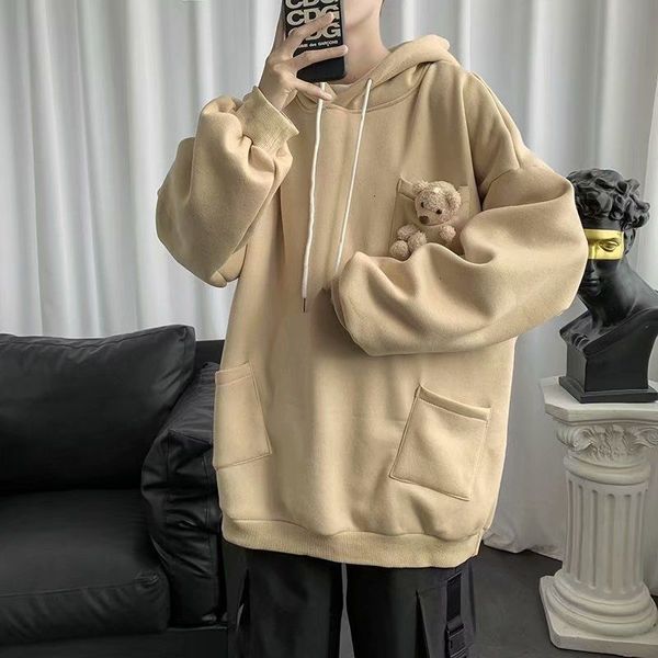 men's hoodies & sweatshirts new 3 color coats cute bear decorate hooded cotton casual loose fashion pullover m-2xl dbo0, Black
men's hoodies & sweatshirts new 3 color coats cute bear decorate hooded cotton casual loose fashion pullover m-2xl dbo0, Black