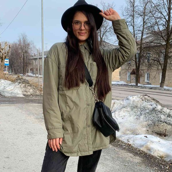 women's fur & faux autumn winter women warm oversize light parka jacket coat vintage khaki cotton outwear female casual loose long, Black
women's fur & faux autumn winter women warm oversize light parka jacket coat vintage khaki cotton outwear female casual loose long, Black