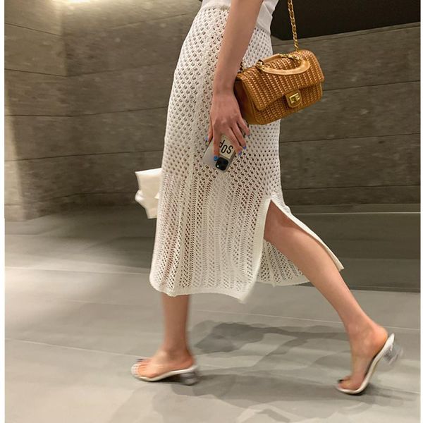 skirts 2021 summer elegant ladies knitting slim bodycon women hollow out elastic high waist split long skirt, Black
skirts 2021 summer elegant ladies knitting slim bodycon women hollow out elastic high waist split long skirt, Black