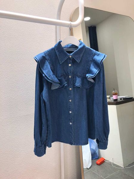 spring new fashion turn down collar buckle wood ear full women denim shirts 210421, White
spring new fashion turn down collar buckle wood ear full women denim shirts 210421, White