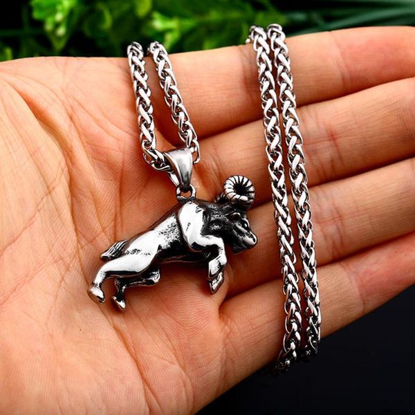 pendant necklaces vintage stainless steel satan necklace mens punk biker sheep head chain fashion gothic accessories gift, Silver
pendant necklaces vintage stainless steel satan necklace mens punk biker sheep head chain fashion gothic accessories gift, Silver