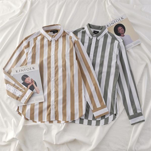 men's casual shirts 2021 spring summer men stripes button down long sleeve male shirt business loose oversize cotton fashion, White;black
men's casual shirts 2021 spring summer men stripes button down long sleeve male shirt business loose oversize cotton fashion, White;black