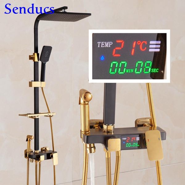 bath shower set luxury bathroom system black gold digital quality brass mixer faucet cold taps sets
bath shower set luxury bathroom system black gold digital quality brass mixer faucet cold taps sets