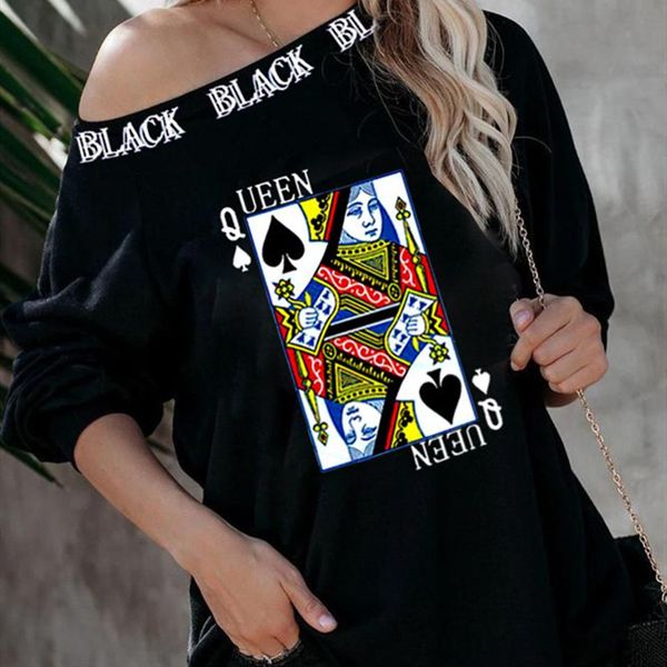 trendy iadies' sweaters autumn hoodies and winter poker printed round neck long sleeve casual loose women's sweater, Black
trendy iadies' sweaters autumn hoodies and winter poker printed round neck long sleeve casual loose women's sweater, Black
