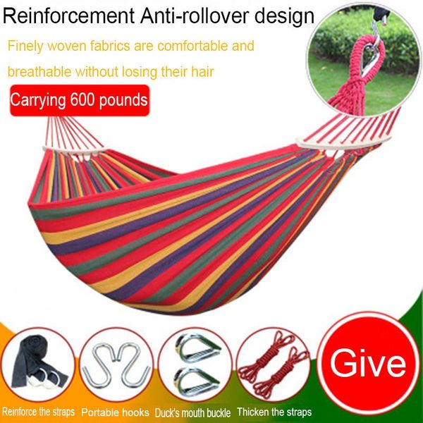 portable single double outdoor garden beach travel prevention rollover canvas camping hammock with wooden stick camp furniture
portable single double outdoor garden beach travel prevention rollover canvas camping hammock with wooden stick camp furniture