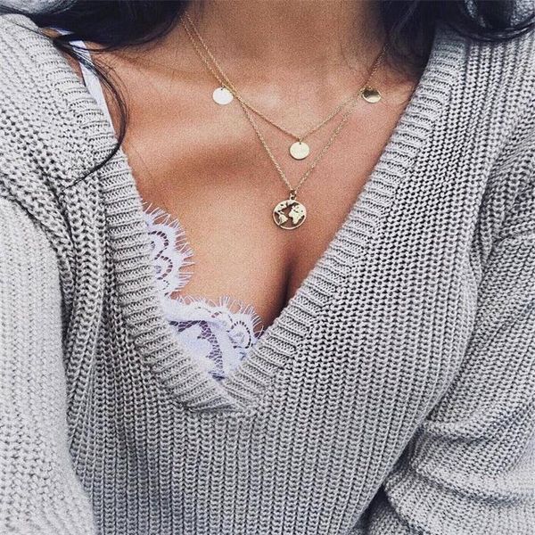 chokers round pendant nelace set double chain vintage boho jewelry long statement for women girls decorations, Golden;silver
chokers round pendant nelace set double chain vintage boho jewelry long statement for women girls decorations, Golden;silver