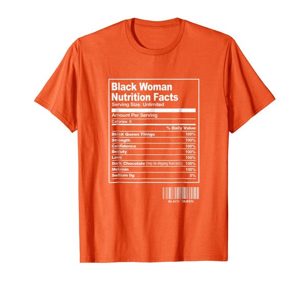 fun black woman nutrition facts t-shirt black history month, White;black