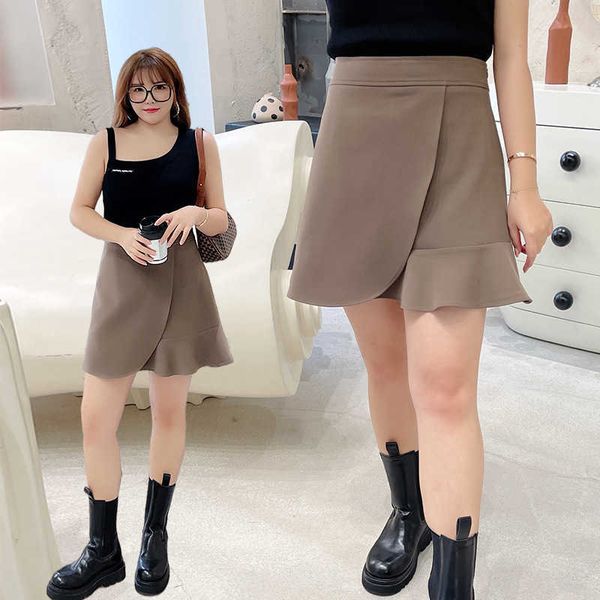 large 2021 women's irregular korean anti light ruffle fishtail suit short skirt n7974, Black 
large 2021 women's irregular korean anti light ruffle fishtail suit short skirt n7974, Black