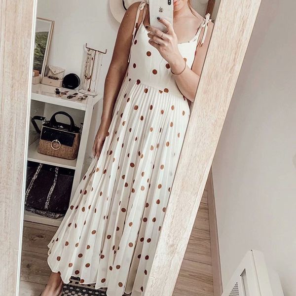 casual dresses spaghetti strap printed dots women's pleated draped sleeveless ladies summer sweet holiday midi tldt, Black;gray
casual dresses spaghetti strap printed dots women's pleated draped sleeveless ladies summer sweet holiday midi tldt, Black;gray