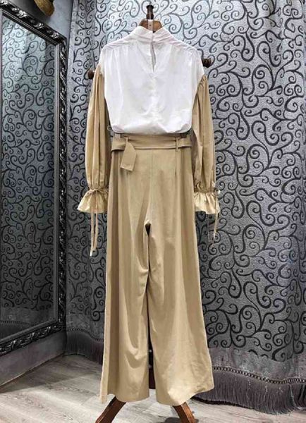 shorts designer clothing sets autumn 2 pc women color block blouse+full length long pant set casual suit, White;black
shorts designer clothing sets autumn 2 pc women color block blouse+full length long pant set casual suit, White;black