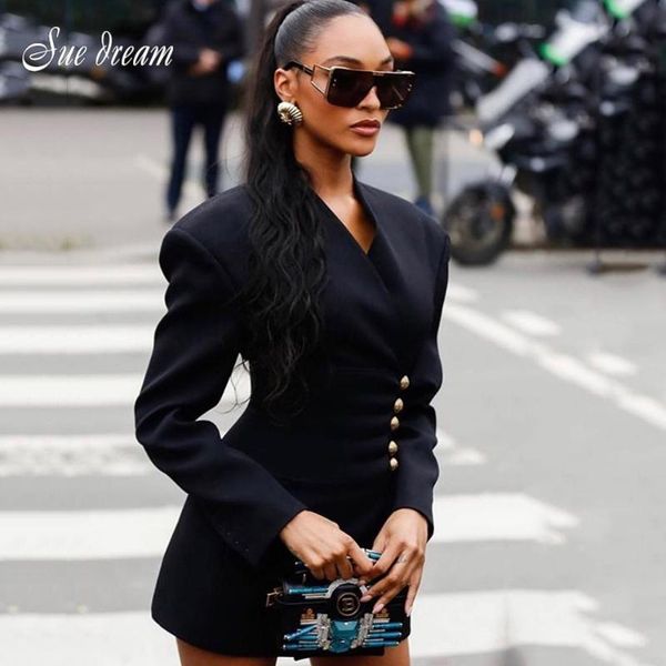 casual dresses elegant ladies black deep v neck long sleeves with button high street each matching bandage mini dress runway party, Black;gray
casual dresses elegant ladies black deep v neck long sleeves with button high street each matching bandage mini dress runway party, Black;gray