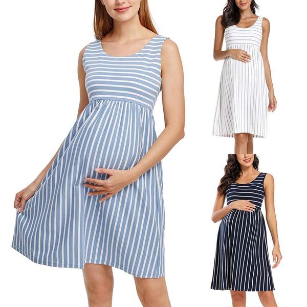maternity dresses dress for pregnant women summer o-neck nursing sleeveless stripe breastfeeding clothes, White
maternity dresses dress for pregnant women summer o-neck nursing sleeveless stripe breastfeeding clothes, White