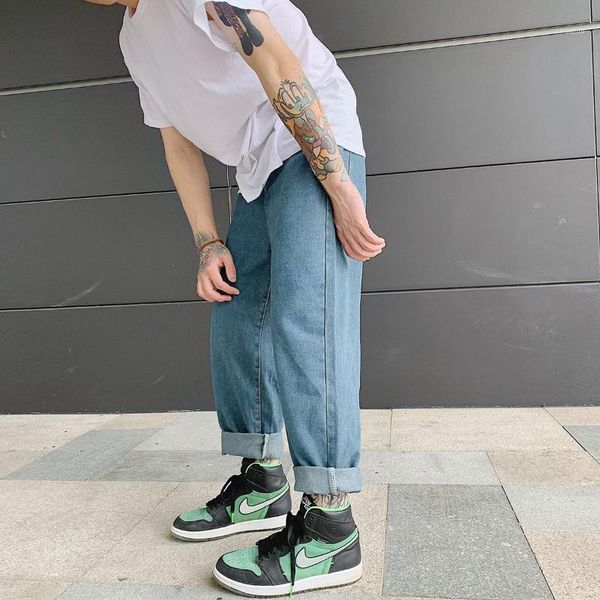 men's jeans high street retro trend loose straight wide leg casual pants streetwear four seasons denim plus size jean men 2021, Blue
men's jeans high street retro trend loose straight wide leg casual pants streetwear four seasons denim plus size jean men 2021, Blue
