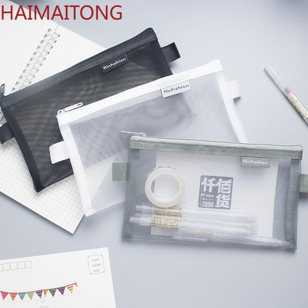 pencil bags simple transparent mesh case office student cases nylon kalem kutusu school supplies pen box astuccio scuola
pencil bags simple transparent mesh case office student cases nylon kalem kutusu school supplies pen box astuccio scuola