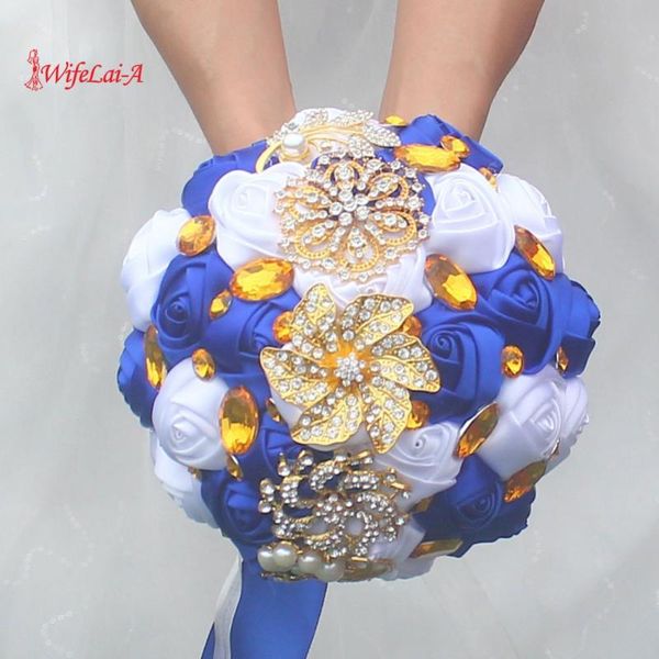 wedding flowers wifelai-a gold brooch hand holding flower bouquets custom royal blue ivory bridal bridesmaid crystal silk bouquet w227
wedding flowers wifelai-a gold brooch hand holding flower bouquets custom royal blue ivory bridal bridesmaid crystal silk bouquet w227