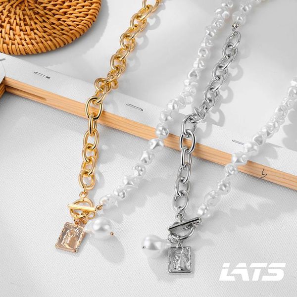 pendant necklaces lats punk baroque irregular pearl necklace for women asymmetric lock chain choker portrait 2021 trend jewelry, Silver
pendant necklaces lats punk baroque irregular pearl necklace for women asymmetric lock chain choker portrait 2021 trend jewelry, Silver