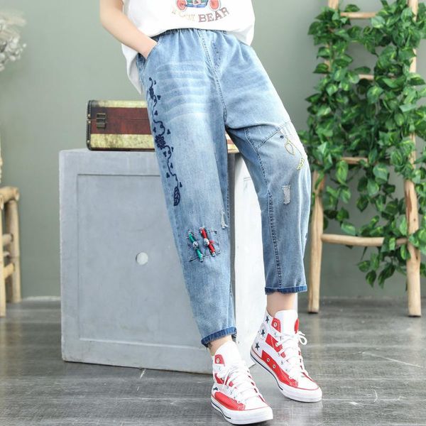 women's jeans -xl cute embroidery blue straight casual high street ankle denim pants
women's jeans -xl cute embroidery blue straight casual high street ankle denim pants
