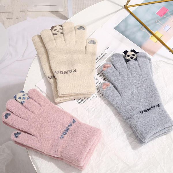 sports gloves winter plush stretch knitted girl cute panda print cold-proof touch screen full finger women warm thick, Black
sports gloves winter plush stretch knitted girl cute panda print cold-proof touch screen full finger women warm thick, Black