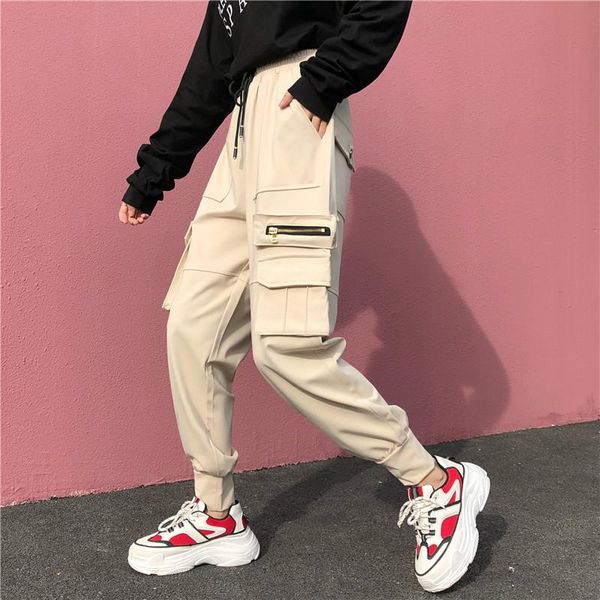 women's pants & capris 2021 spring autumn overalls loose bf high waist straight large pocket beam casual plus size trousers, Black;white
women's pants & capris 2021 spring autumn overalls loose bf high waist straight large pocket beam casual plus size trousers, Black;white